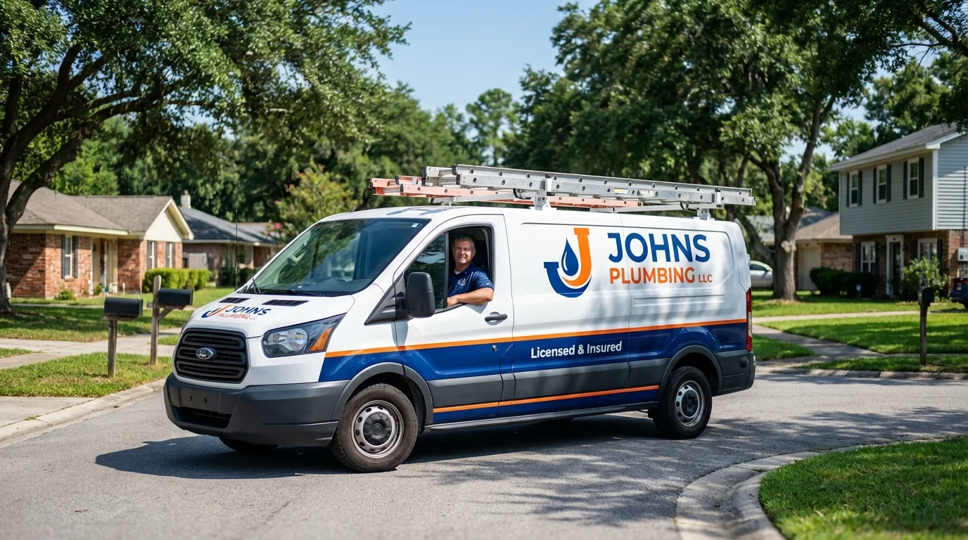 Johns Plumbing LLC service van in Woodlawn, VA